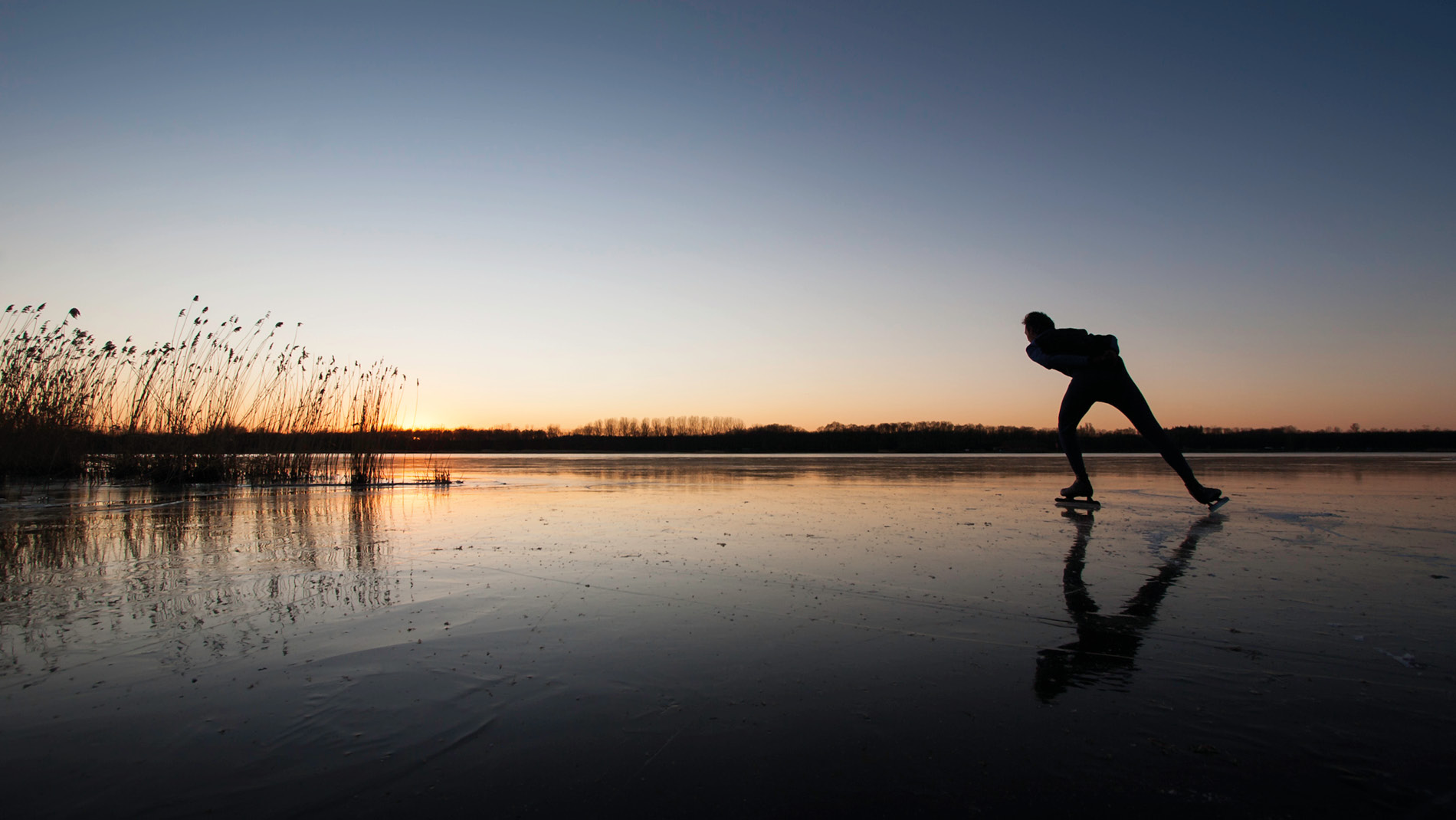 Schaatser in de natuur